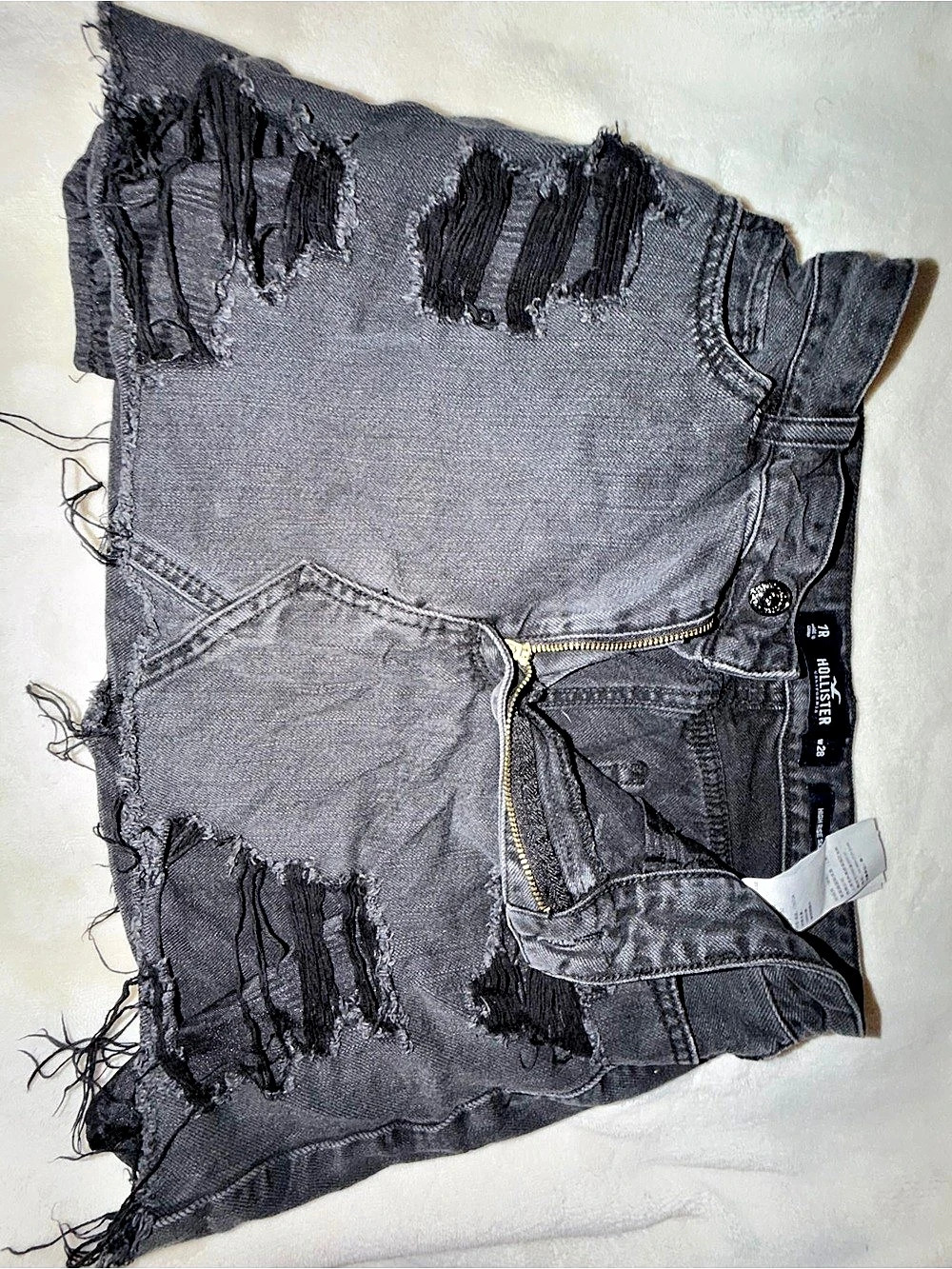 American Eagle Outfitters Distressed Jean Skirt in Black